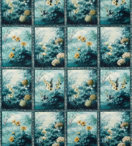 Artus Fabric by Clarke & Clarke Denim/Ochre
