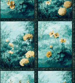 Artus Wallpaper by Clarke & Clarke Denim/Ochre