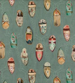 Babouches Fabric by Mulberry Home Teal