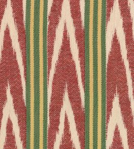 Bakhmal Ikat Fabric by MINDTHEGAP Red Green