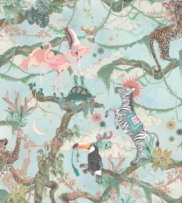 Balancing Act Wallpaper by Brand McKenzie Green Sky