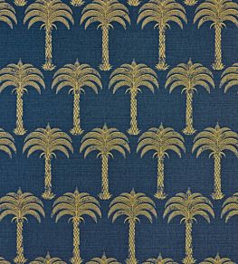 Marrakech Palm Fabric by Barneby Gates Midnight Blue