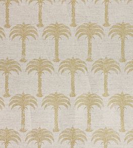 Marrakech Palm Fabric by Barneby Gates Gold On Natural
