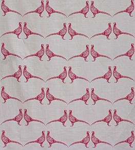 Pheasant Fabric by Barneby Gates Pink on Cream