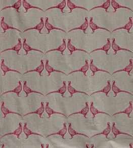Pheasant Fabric by Barneby Gates Pink on Natural