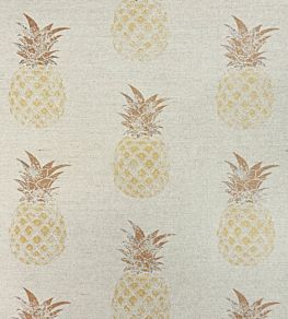 Pineapples Fabric by Barneby Gates Gold On Natural