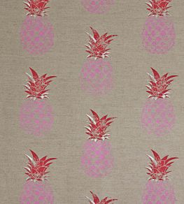 Pineapples Fabric by Barneby Gates Pink On Natural
