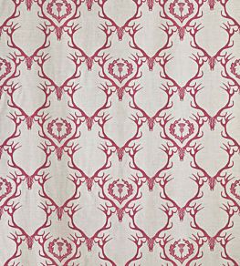 Deer Damask Fabric by Barneby Gates Claret