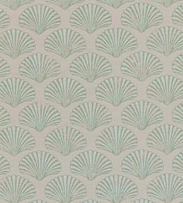 Scallop Shell Fabric by Barneby Gates Plaster/Green