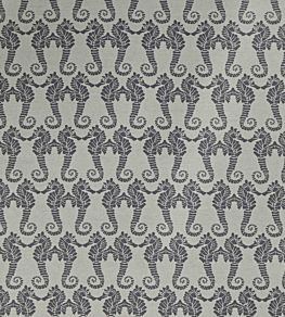 Seahorse Fabric by Barneby Gates Charcoal on Natural