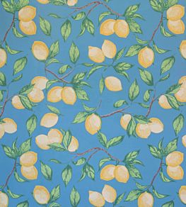 Capri Lemons Wallpaper by Barneby Gates Azure Blue