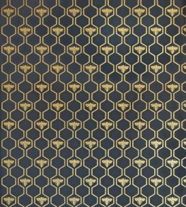 Honey Bees Wallpaper by Barneby Gates Gold on Charcoal