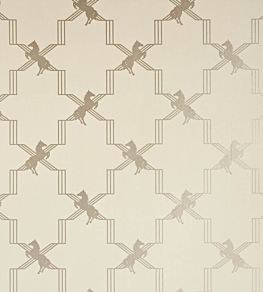 Horse Trellis Wallpaper by Barneby Gates Metallic Stone