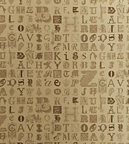 Typecast Wallpaper by Barneby Gates Vintage Gold
