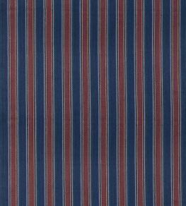 Barrington Stripe Fabric by Mulberry Home Indigo/Red