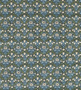 Bellflowers Fabric by Morris & Co Indigo/Thyme
