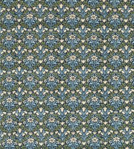 Bellflowers Fabric by Morris & Co Indigo/Thyme
