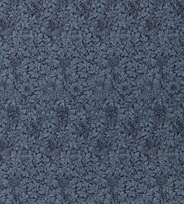 Bird & Anemone Weave Outdoor Fabric by Morris & Co Indigo