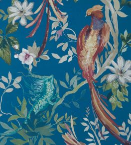 Bird Sonnet Wallpaper by 1838 Wallcoverings Royal Blue