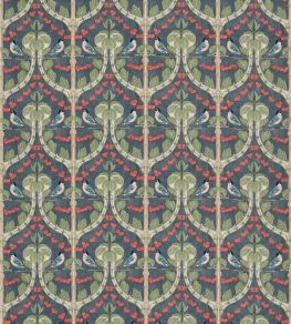 Birds & Cherries Cotton Fabric by GP & J Baker Indigo