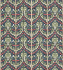 Birds & Cherries Cotton Fabric by GP & J Baker Indigo