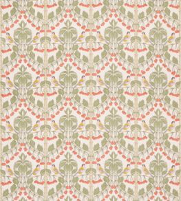 Birds & Cherries Cotton Fabric by GP & J Baker Red/Green