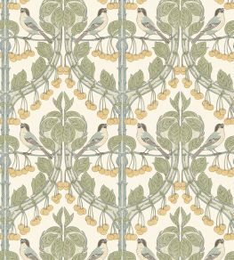Birds & Cherries Wallpaper by GP & J Baker Aqua