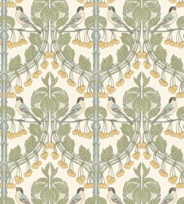 Birds & Cherries Wallpaper by GP & J Baker Aqua