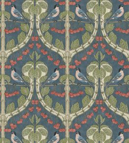 Birds & Cherries Wallpaper by GP & J Baker Indigo