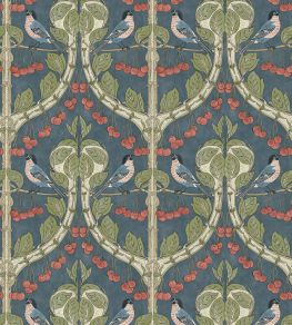 Birds & Cherries Wallpaper by GP & J Baker Indigo