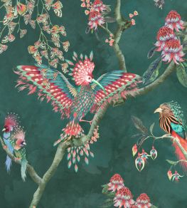 Birds In Paradise Wallpaper by Brand McKenzie Teal