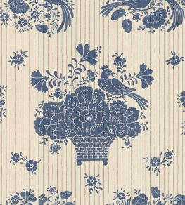 Birds Nest Wallpaper by Langelid Von Bromssen Ink Blue
