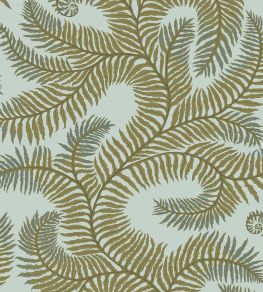 Bombe's Fernery Wallpaper by Josephine Munsey Olive and Celadon