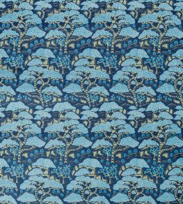 Bonsai & Gingko Fabric by Sanderson Blue