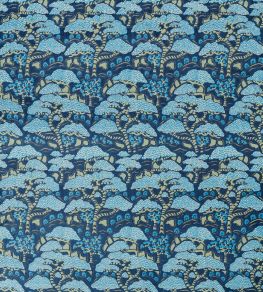 Bonsai & Gingko Fabric by Sanderson Blue
