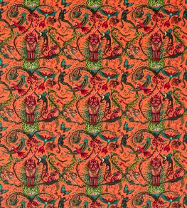 Bosque Dreams Velvet Fabric by Clarke & Clarke Coral