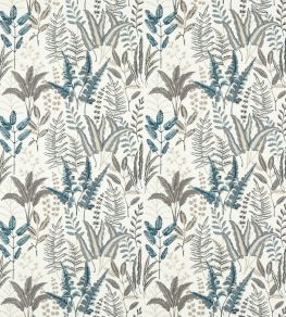 Bracken Embroidered Fabric by Clarke & Clarke Denim