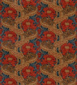 Brantwood Velvet Fabric by GP & J Baker Red/Blue
