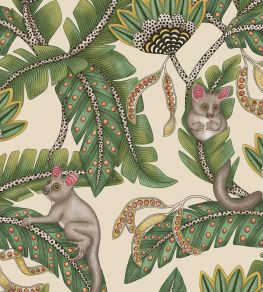 Bush Baby Wallpaper by Cole & Son Sage & Chartreuse on Parchment