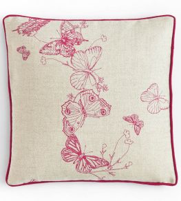 Butterflies Pillow 18 x 18" by Barneby Gates Raspberry