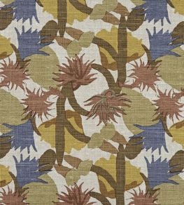 Cactus Flower Fabric by Christopher Farr Cloth Lemon