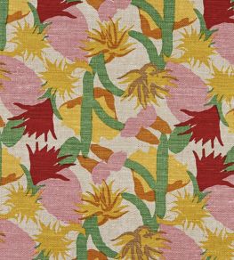 Cactus Flower Fabric by Christopher Farr Cloth Ruby