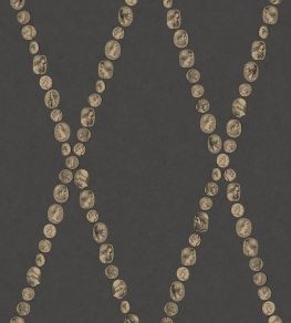 Cammei Wallpaper by Cole & Son Gold on Charcoal