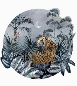 Caspian Tiger Decal Mural in Indigo by Avalana Indigo