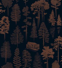 Catskills Wallpaper by Mini Moderns Midnight & Copper