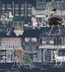 Catwalk Wallpaper by Brand McKenzie Deep Blue