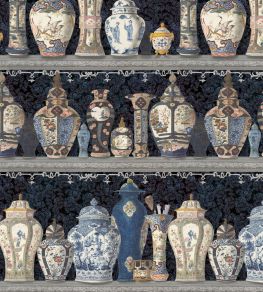 Ceramic Wonders Wallpaper by MINDTHEGAP Indigo