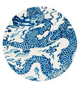 Blue China Rug by GAN White