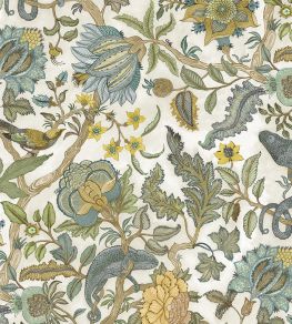 Chameleon Trail Wallpaper by Josephine Munsey Lemon and Light Blue