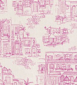 Charming Lanes Wallpaper by Brand McKenzie Fuchsia